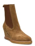 Booties - Wedge Shoes Boots Ankle Boots Ankle Boots With Heel Beige ANGULUS