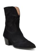 Bootie - Block Heel - With Zippe Shoes Boots Ankle Boots Ankle Boots With Heel Black ANGULUS