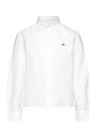 Shield Oxford Bd Shirt Tops Shirts Long-sleeved Shirts White GANT