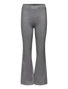 Trousers Flare Lurex Rib Bottoms Trousers Grey Lindex