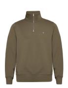 Reg Shield Half Zip Sweat Tops Sweatshirts & Hoodies Sweatshirts Green GANT