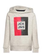 Jjoscar Sweat Hood Jnr Tops Sweatshirts & Hoodies Hoodies Grey Jack & J S