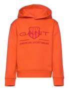 Relaxed Contrast Shield Hood Tops Sweatshirts & Hoodies Hoodies Orange GANT