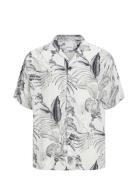 Jjguru Monochrome Aop Resort Shirt Ss Tops Shirts Short-sleeved White Jack & J S