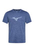Core Rb Tee Sport T-Kortærmet Skjorte Blue Mizuno
