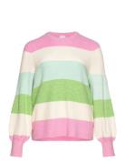 Carnew Daria L/S Stripe Pullover Knt Tops Knitwear Jumpers Pink ONLY Carmakoma