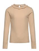 Nmfnalo Bea Ls Slim Top Lil Tops T-shirts Long-sleeved T-Skjorte Beige Lil'Atelier