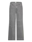 Grey Stripe Denim Krauer Jeans Bottoms Trousers Wide Leg Grey Mads Nørgaard