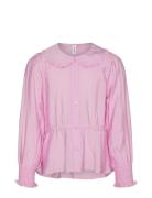 Vmjosie Ls Peplum Shirt Wvn Girl Tops Shirts Long-sleeved Shirts Pink Vero Moda Girl