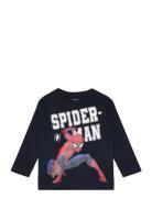 Nmmnaza Spiderman Ls Top Noos Mar Tops T-shirts Long-sleeved T-Skjorte Navy Name It