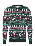 The Fine Christmas Sweater Tops Knitwear Round Necks Green Christmas Sweats