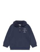 Cotton Polo Sweatshirt Tops Sweatshirts & Hoodies Sweatshirts Navy Mango