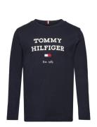 Th Logo Tee L/S Tops T-shirts Long-sleeved T-Skjorte Navy Tommy Hilfiger