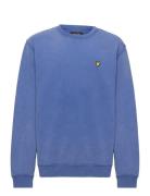 Over D Acid Wash Lb Crew Tops Sweatshirts & Hoodies Sweatshirts Blue Lyle & Scott Junior