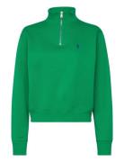 Fleece Half-Zip Pullover Tops Sweatshirts & Hoodies Sweatshirts Green Polo Ralph Lauren