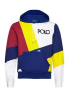 Logo Color-Blocked Brushed Fleece Hoodie Tops Sweatshirts & Hoodies Hoodies White Polo Ralph Lauren