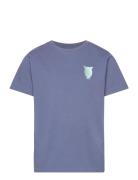 Regular Short Sleeve Heavy Single W Tops T-Kortærmet Skjorte Blue Knowledge Cotton Apparel