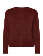 Vijamina Over L/S Knit Cardigan-Noos Tops Knitwear Cardigans Red Vila