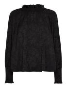 Linda Blouse Tops Blouses Long-sleeved Black Creative Collective