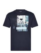 Photoprint T-Shirt Tops T-Kortærmet Skjorte Blue Tom Tailor