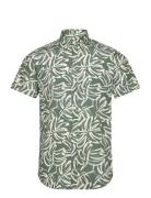 Jorlafayette Aop Shirt Ss Ln Tops Shirts Short-sleeved Green Jack & J S