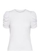 Vianine S/S Puff Sleeve Top - Noos Tops T-shirts & Tops Short-sleeved White Vila