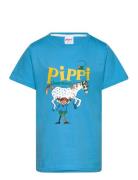 Pippi T-Shirt Tops T-Kortærmet Skjorte Blue Martinex