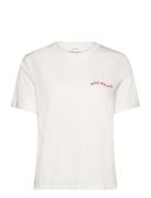 Visybil Enjoy S/S Emb T-Shirt Tops T-shirts & Tops Short-sleeved White Vila