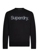 Core Logo City Loose Crew Tops Sweatshirts & Hoodies Sweatshirts Black Superdry