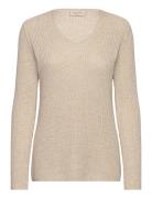 Fqellis-V-Pu Tops Knitwear Jumpers Beige FREE/QUENT