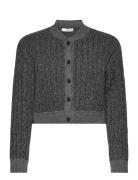 Button Knit Cardigan Tops Knitwear Cardigans Grey Mango