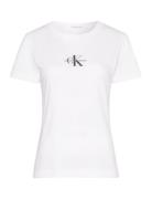 Monologo Slim Tee Tops T-shirts & Tops Short-sleeved White Calvin Klein Jeans