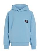Pique Modern Comfort Hoodie Tops Sweatshirts & Hoodies Hoodies Blue Calvin Klein