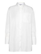 Ess Poplin Loose Fit Shirt Tops Shirts Long-sleeved White Tommy Hilfiger