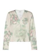 Light Weight Satin Ls Shirt Tops Blouses Long-sleeved Pink Calvin Klein