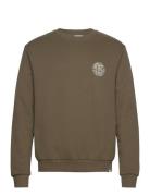 Globe Sweatshirt Tops Sweatshirts & Hoodies Sweatshirts Khaki Green Les Deux