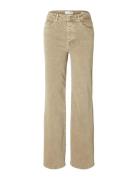 Slfalice-Cora Hw Latte Denim Wide Jeans Bottoms Jeans Wide Beige Selected Femme