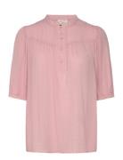 Fqebello-Blouse Tops Blouses Short-sleeved Pink FREE/QUENT