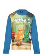 Lwtano 129 - T-Shirt L/S Tops T-shirts Long-sleeved T-Skjorte Blue LEGO Kidswear