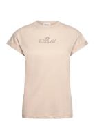 T-Shirt Regular Pure Logo Tops T-shirts & Tops Short-sleeved Beige Replay