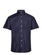 Bs Murray Modern Fit Shirt Tops Shirts Short-sleeved Navy Bruun & Stengade