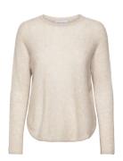 Curved Sweater Loose Tension Tops Knitwear Jumpers Beige Davida Cashmere