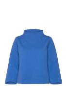 Hexacon Blouse, Bright Blue Tops Blouses Short-sleeved Blue Papu