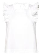 2Nd Franca Tt - Crispy Poplin Tops T-shirts & Tops Sleeveless White 2NDDAY