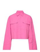 2Nd Edition Idette - Essential Text Tops Shirts Long-sleeved Pink 2NDDAY