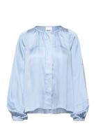 Angelica - Modern Drape Rd Tops Blouses Long-sleeved Blue Day Birger Et Mikkelsen