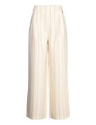 Carrara Striped Wideleg Pants Bottoms Trousers Wide Leg Cream Tamaris Apparel