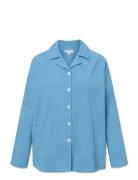 Silja Shirt - Cotton Tops Shirts Long-sleeved Blue STUDIO FEDER