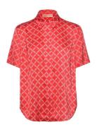 Empire Logo Camp Shrt Tops Blouses Short-sleeved Coral Michael Kors