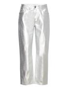 D6Axelle Straight Crop Jeans Bottoms Jeans Straight-regular Silver Dante6